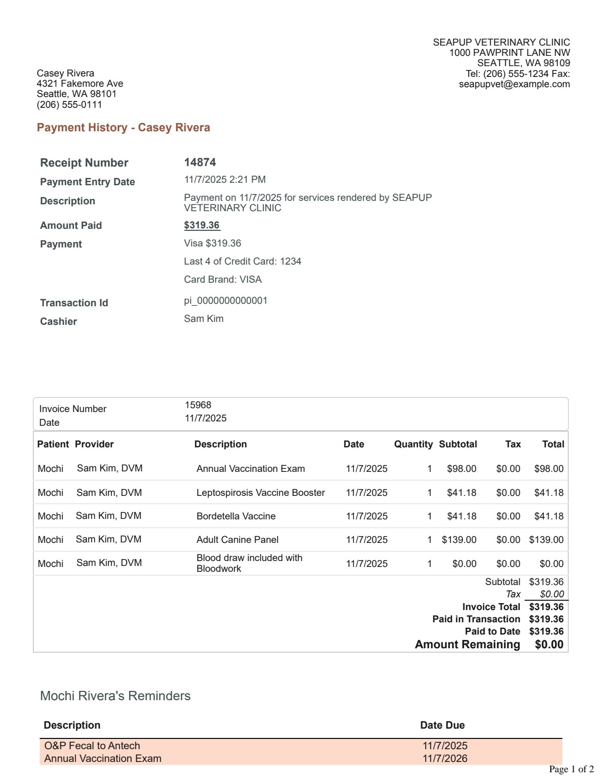 Preview of Invoice - Page 1